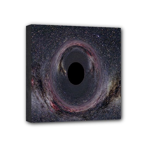 Black Hole Blue Space Galaxy Star Mini Canvas 4  x 4 