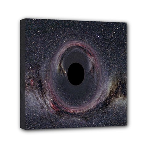 Black Hole Blue Space Galaxy Star Mini Canvas 6  x 6 