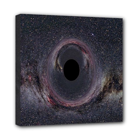 Black Hole Blue Space Galaxy Star Mini Canvas 8  x 8 