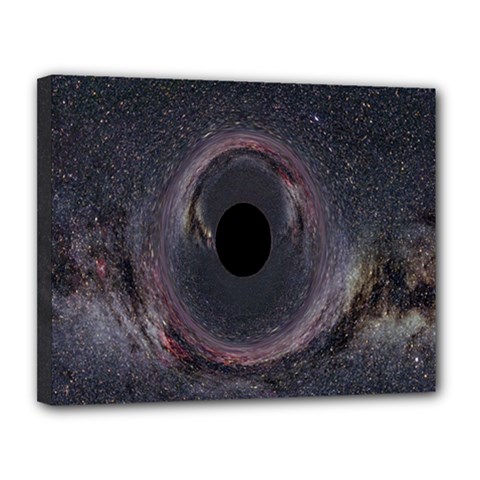 Black Hole Blue Space Galaxy Star Canvas 14  x 11 
