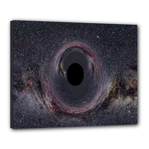 Black Hole Blue Space Galaxy Star Canvas 20  x 16 