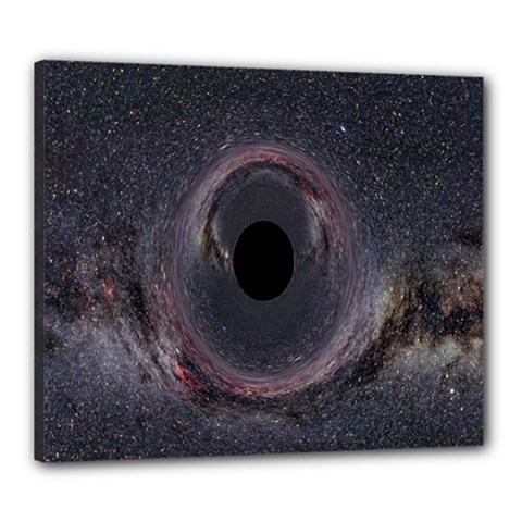 Black Hole Blue Space Galaxy Star Canvas 24  x 20 