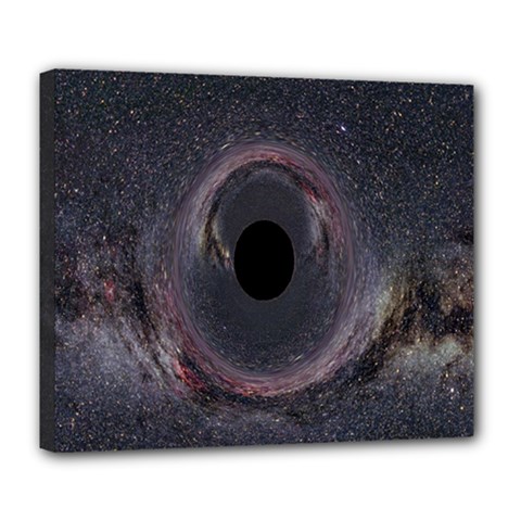 Black Hole Blue Space Galaxy Star Deluxe Canvas 24  x 20  