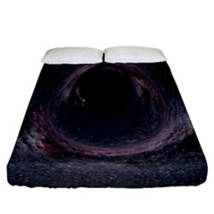 Black Hole Blue Space Galaxy Star Fitted Sheet (Queen Size)