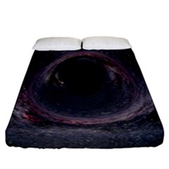 Black Hole Blue Space Galaxy Star Fitted Sheet (King Size)