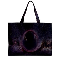 Black Hole Blue Space Galaxy Star Zipper Mini Tote Bag