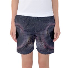 Black Hole Blue Space Galaxy Star Women s Basketball Shorts by Mariart