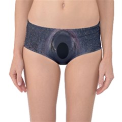 Black Hole Blue Space Galaxy Star Mid-Waist Bikini Bottoms