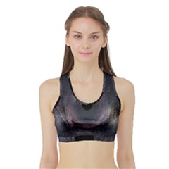 Black Hole Blue Space Galaxy Star Sports Bra With Border by Mariart