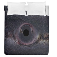 Black Hole Blue Space Galaxy Star Duvet Cover Double Side (Queen Size)