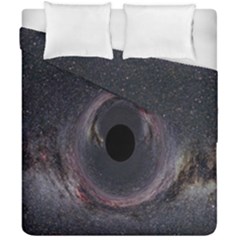 Black Hole Blue Space Galaxy Star Duvet Cover Double Side (California King Size)