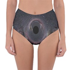 Black Hole Blue Space Galaxy Star Reversible High-Waist Bikini Bottoms