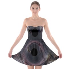 Black Hole Blue Space Galaxy Star Strapless Bra Top Dress