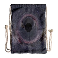 Black Hole Blue Space Galaxy Star Drawstring Bag (Large)