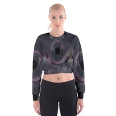 Black Hole Blue Space Galaxy Star Cropped Sweatshirt