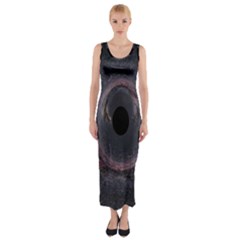 Black Hole Blue Space Galaxy Star Fitted Maxi Dress