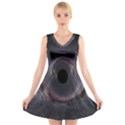 Black Hole Blue Space Galaxy Star V-Neck Sleeveless Skater Dress View1