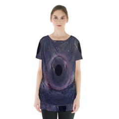 Black Hole Blue Space Galaxy Star Skirt Hem Sports Top by Mariart