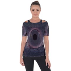 Black Hole Blue Space Galaxy Star Short Sleeve Top by Mariart