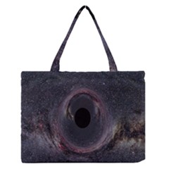 Black Hole Blue Space Galaxy Star Zipper Medium Tote Bag