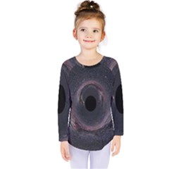 Black Hole Blue Space Galaxy Star Kids  Long Sleeve Tee