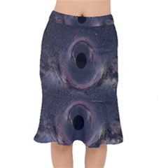 Black Hole Blue Space Galaxy Star Mermaid Skirt by Mariart