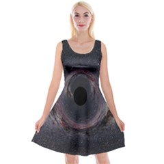 Black Hole Blue Space Galaxy Star Reversible Velvet Sleeveless Dress