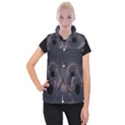 Black Hole Blue Space Galaxy Star Women s Button Up Puffer Vest View1
