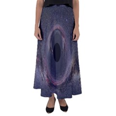 Black Hole Blue Space Galaxy Star Flared Maxi Skirt