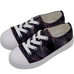 Black Hole Blue Space Galaxy Star Kids  Low Top Canvas Sneakers