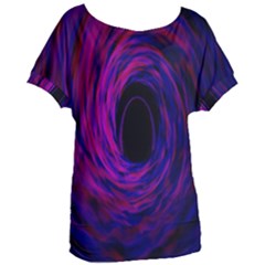 Black Hole Rainbow Blue Purple Women s Oversized Tee