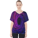 Black Hole Rainbow Blue Purple V-Neck Dolman Drape Top View1