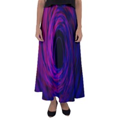 Black Hole Rainbow Blue Purple Flared Maxi Skirt