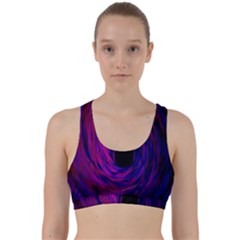 Black Hole Rainbow Blue Purple Back Weave Sports Bra by Mariart