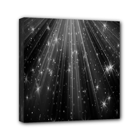 Black Rays Light Stars Space Mini Canvas 6  X 6 