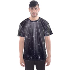 Black Rays Light Stars Space Men s Sports Mesh Tee