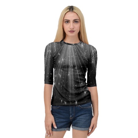 Black Rays Light Stars Space Quarter Sleeve Raglan Tee by Mariart