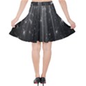 Black Rays Light Stars Space Velvet High Waist Skirt View2