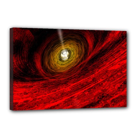 Black Red Space Hole Canvas 18  X 12  by Mariart