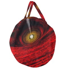 Black Red Space Hole Giant Round Zipper Tote by Mariart