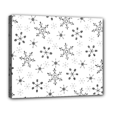 Black Holiday Snowflakes Deluxe Canvas 24  X 20  