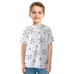 Black Holiday Snowflakes Kids  Sport Mesh Tee