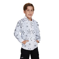 Black Holiday Snowflakes Wind Breaker (kids) by Mariart