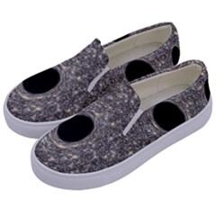 Black Hole Blue Space Galaxy Star Light Kids  Canvas Slip Ons by Mariart