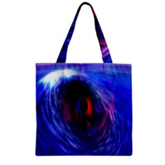 Blue Red Eye Space Hole Galaxy Zipper Grocery Tote Bag