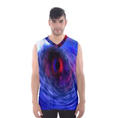 Blue Red Eye Space Hole Galaxy Men s Basketball Tank Top