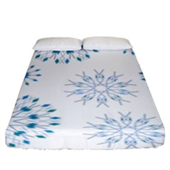 Blue Winter Snowflakes Star Triangle Fitted Sheet (king Size)