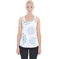 Blue Winter Snowflakes Star Triangle Piece Up Tank Top by Mariart