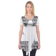 Recycling Generosity Consumption Short Sleeve Tunic  by Nexatart