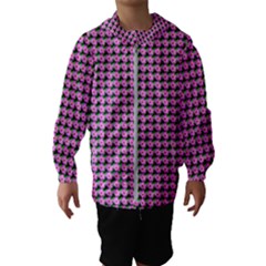 Pattern Grid Background Hooded Wind Breaker (kids)